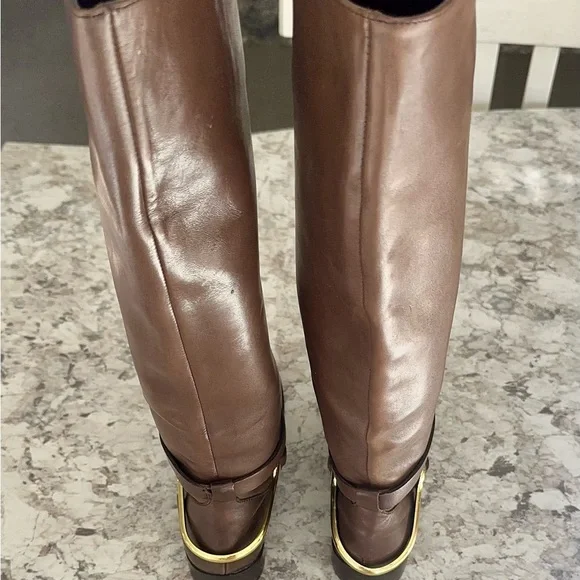 Beautiful Lauren Ralph Lauren Brown Leather Riding Boots Size 8 - Picture 5 of 10